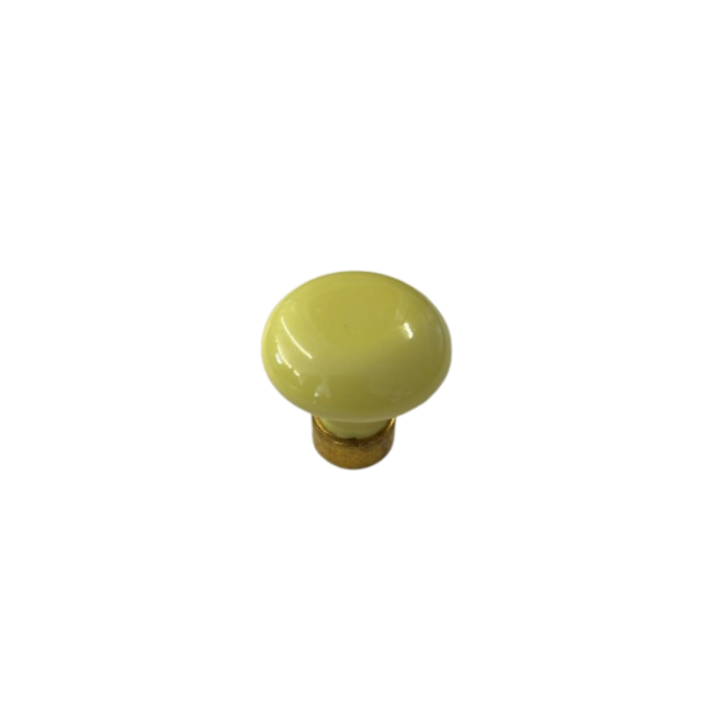 Bouton porcelaine citron cuvette laiton