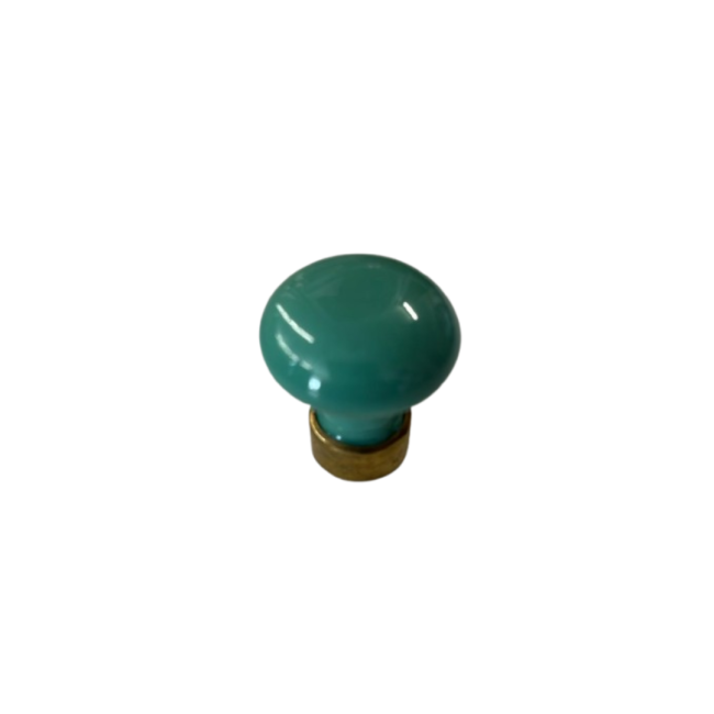 Bouton porcelaine vert clair cuvette laiton